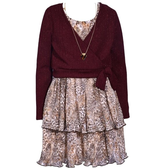 rib knit dress midi Wide Rib Knit Dress in Beige main image 1